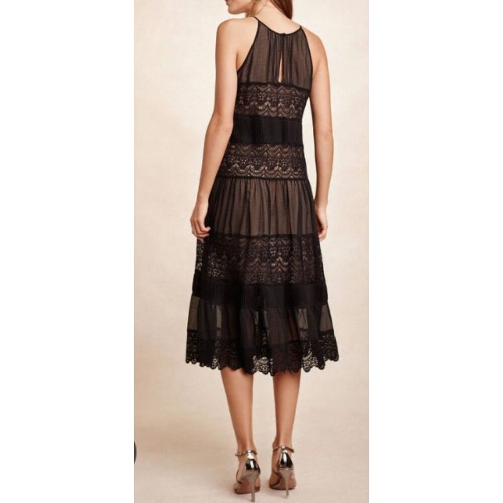 Anthropologie HD in Paris Villanelle lace tiered sleeveless halter midi dress - Picture 2 of 12